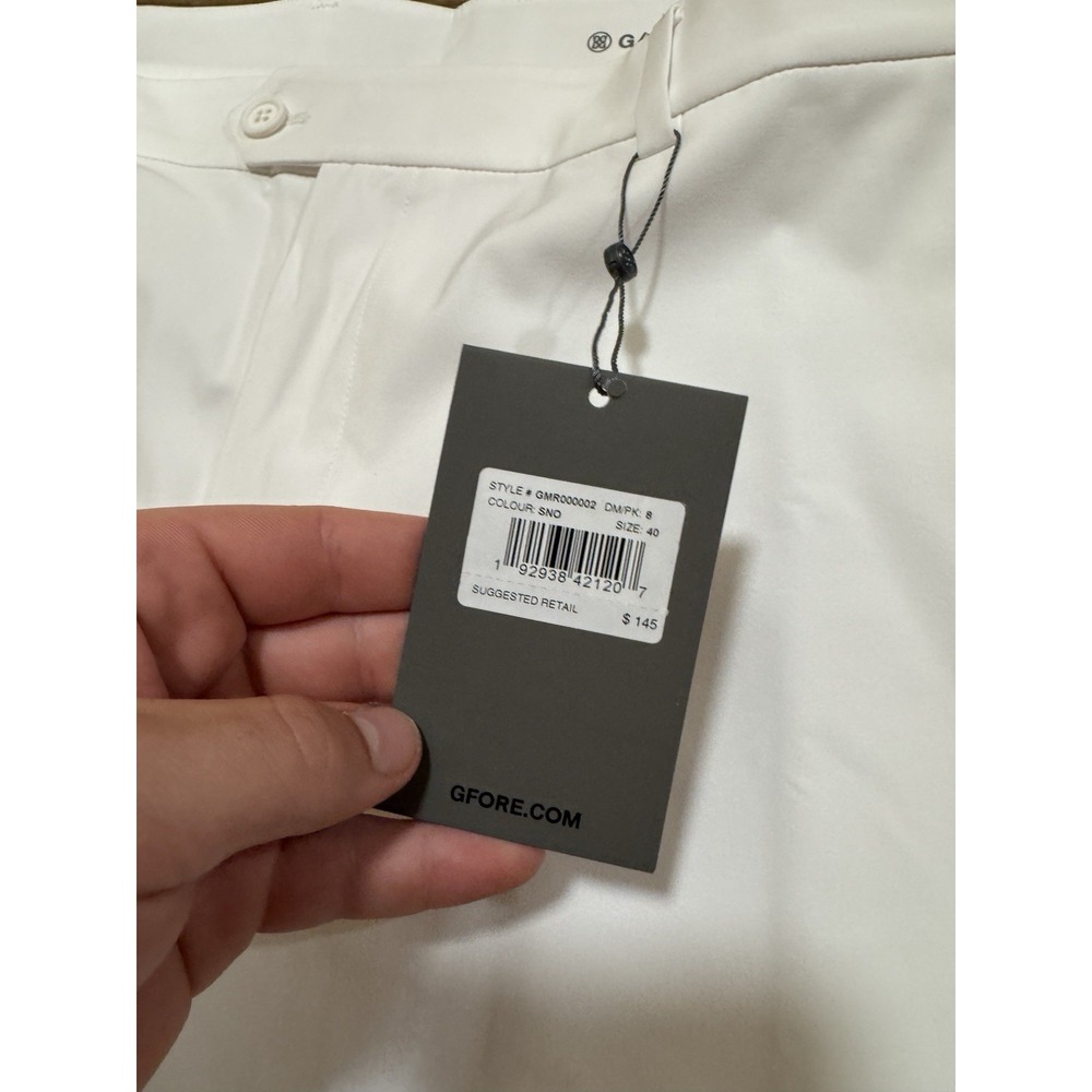 G/Fore Men's Golf Shorts Snow White Maverick Hybrid Stretch 40 X 8 NEW $145 - Picture 4 of 7